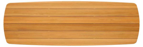 Teak Tischplatte 300x105cm, bootsförmig