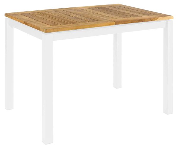 Mallorca Ausziehtisch 130/180x80cm rechteckig, weiß/Teak