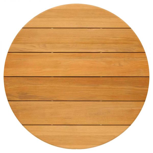 Teak Tischplatte 150cm rund, 5 Latten