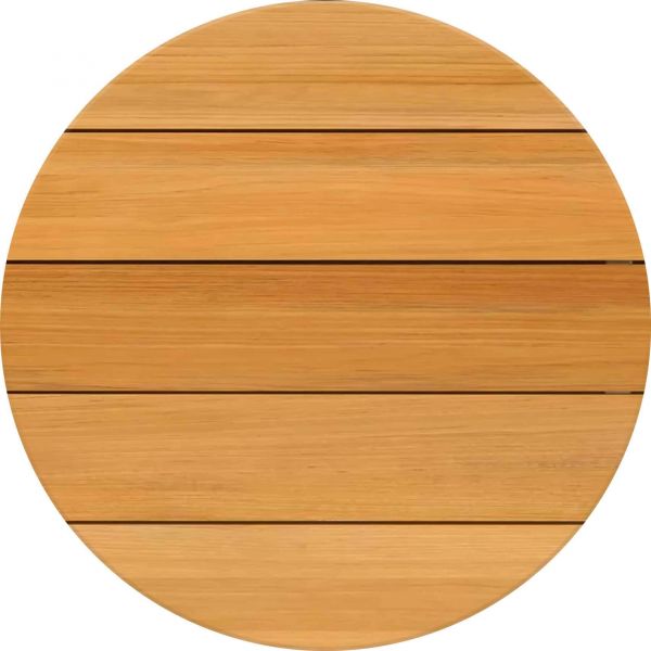 Teak Tischplatte 120cm rund, 5 Latten für Tofino